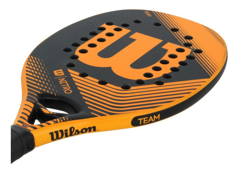 Raquete Wilson De Beach Tennis Nitro Unissex - Preto E Laran