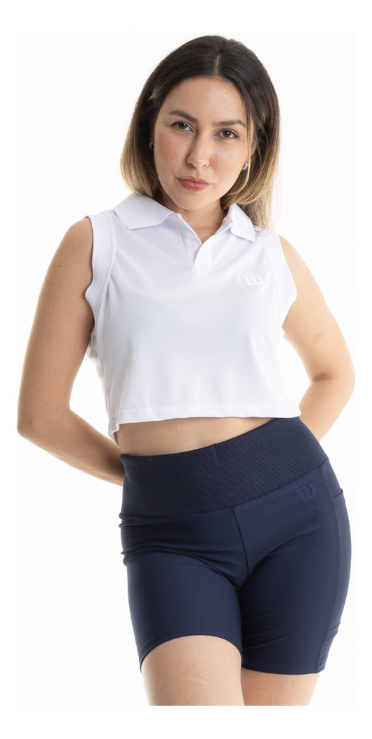 Regata Feminina Wilson Cropped Tour Cor Branco